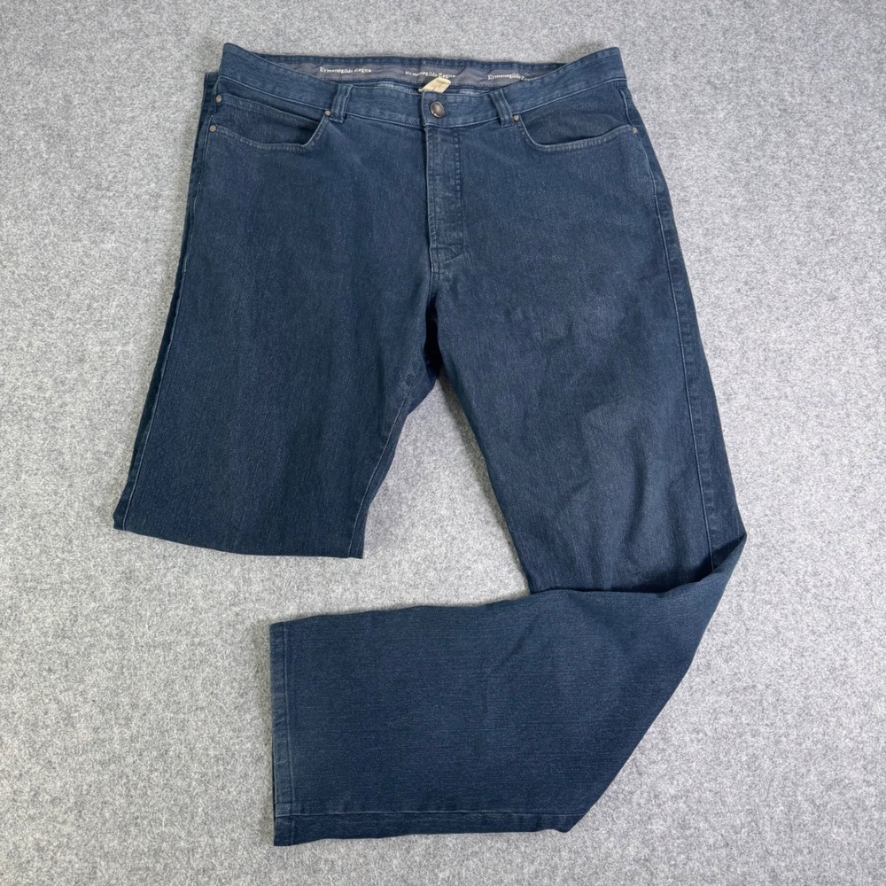 Ermenegildo Zegna Mens Dark Wash Indigo Straight Leg Jeans Made in Italy Size 38
